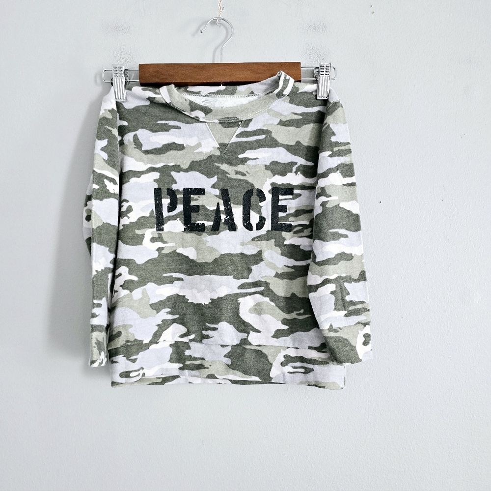 🔥 Pick 3 For $15 Chaser Girls Camo Peace Sweatshirt Girls 7 NWOT